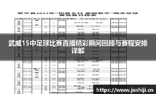 武威15中足球比赛直播精彩瞬间回顾与赛程安排详解