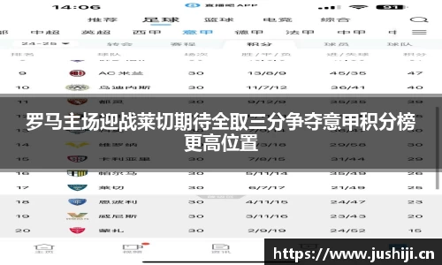 罗马主场迎战莱切期待全取三分争夺意甲积分榜更高位置